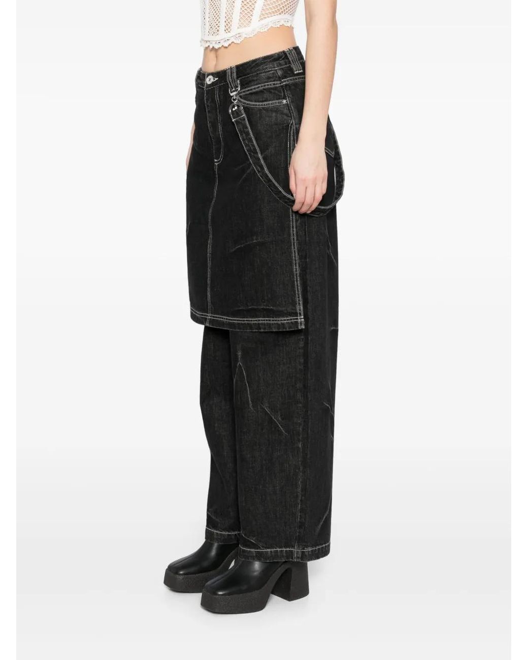 A Bathing Ape Black Layered Jeans
