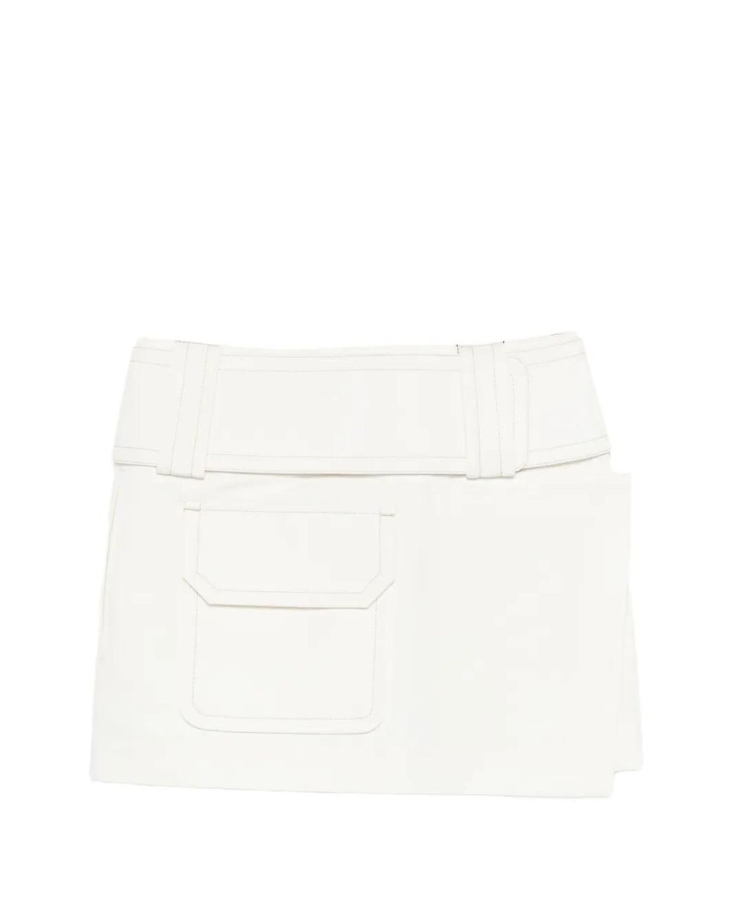 AMI White Pocket Mini Straight Skirt