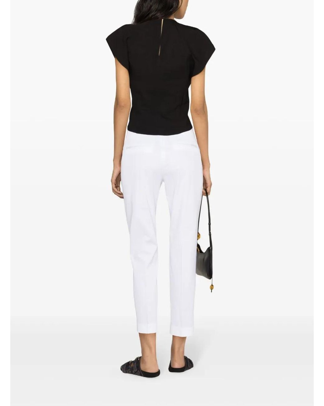 Etro White Stretch-Cotton Cropped Trousers