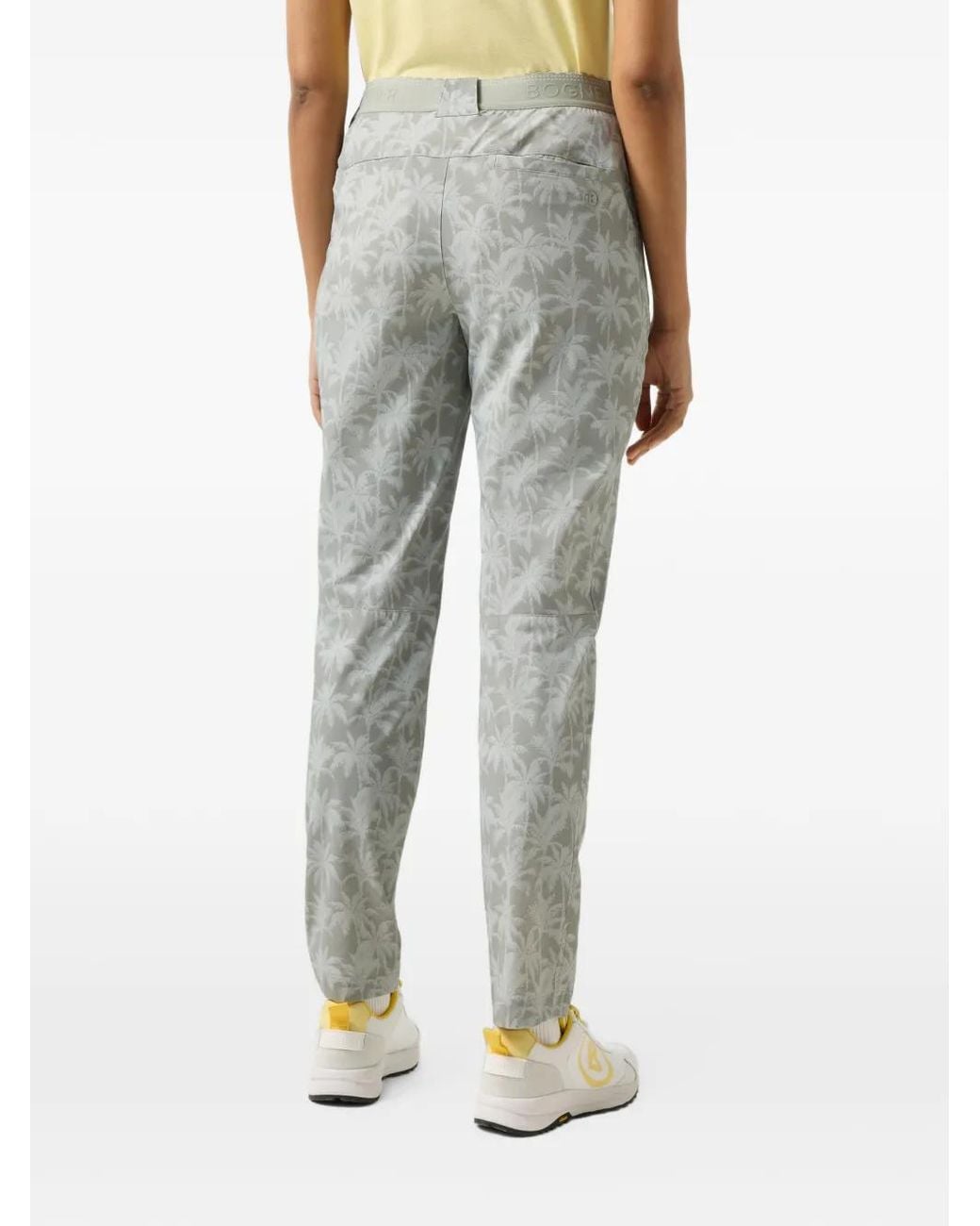 Bogner Gray Tessi Palm-Print Trousers