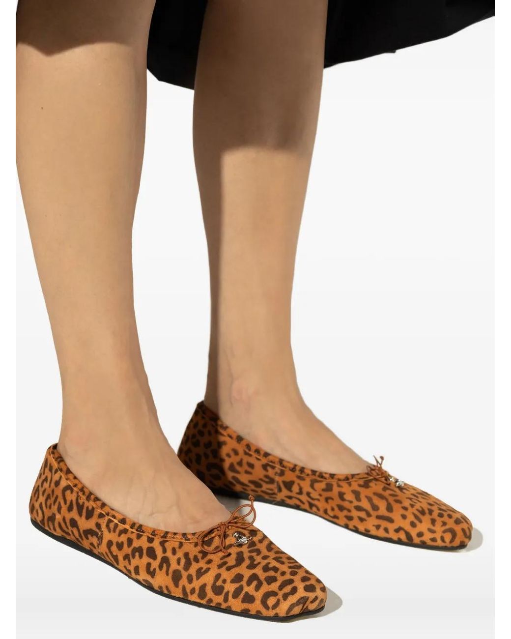 Vivienne Westwood Brown Leopard Print Bow Trainers