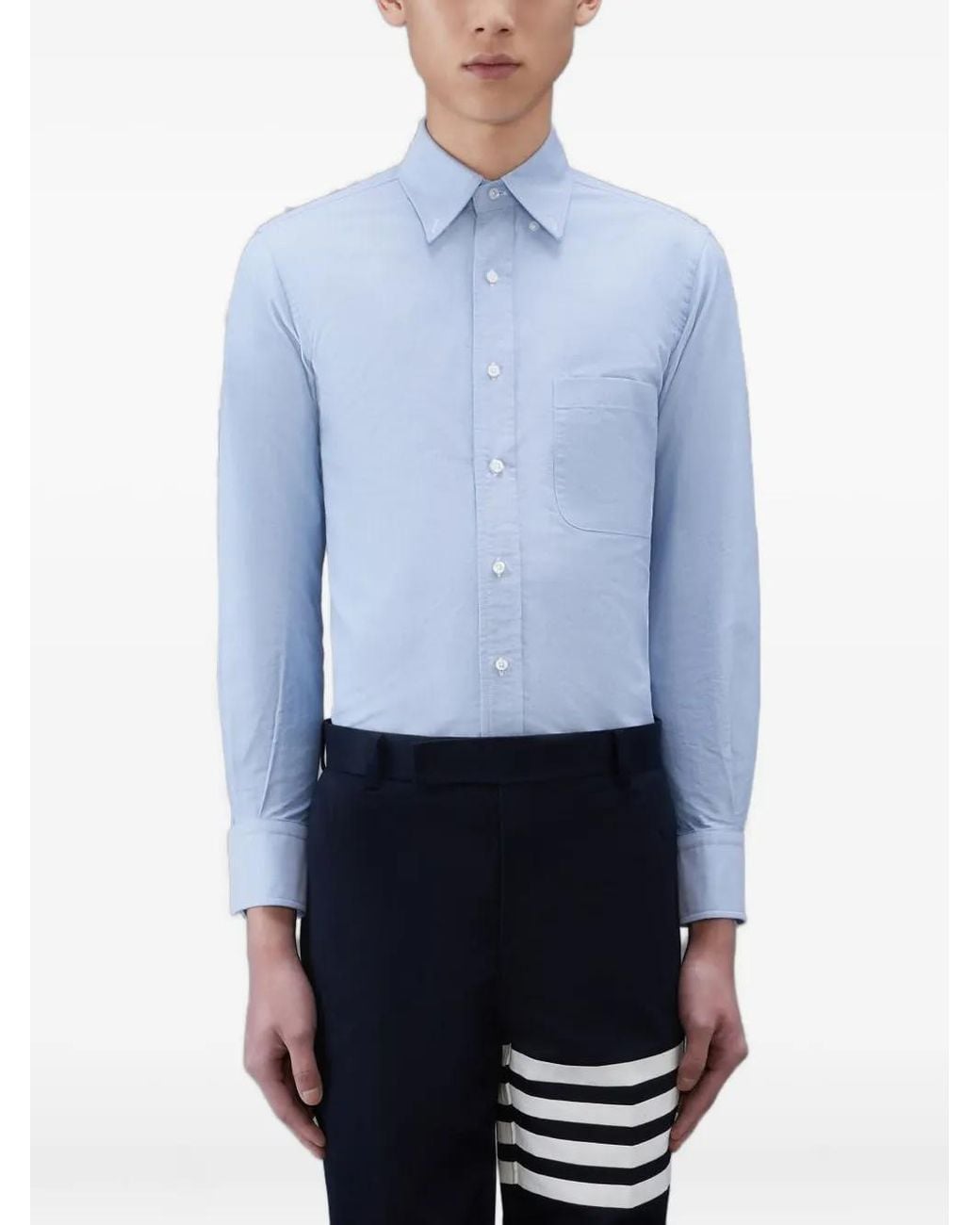 Thom Browne Blue Oxford Shirt for men