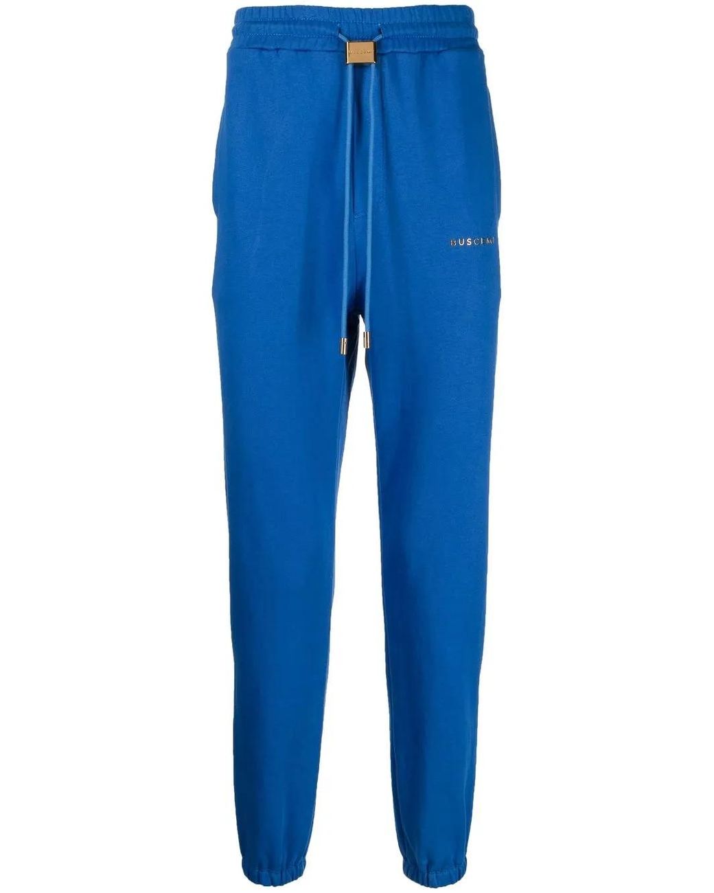 Buscemi Blue Logo-Plaque Track Pants for men