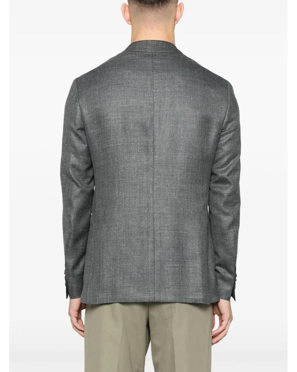 Canali Gray Single-Breasted Blazer for men