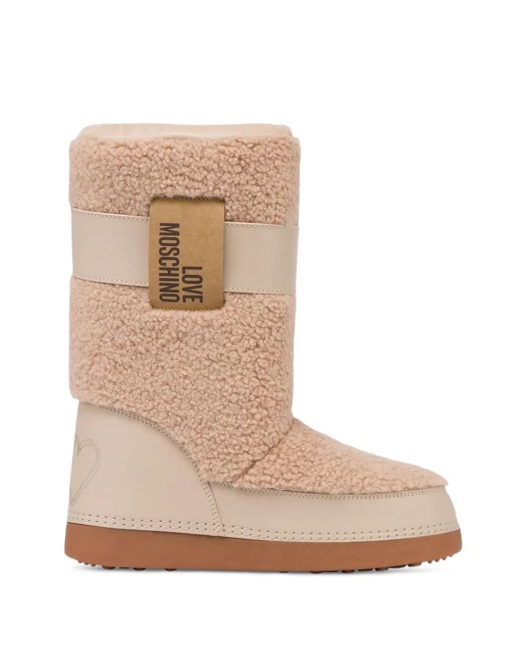 Love Moschino Natural Après-Ski En Peau Lainée Artificielle