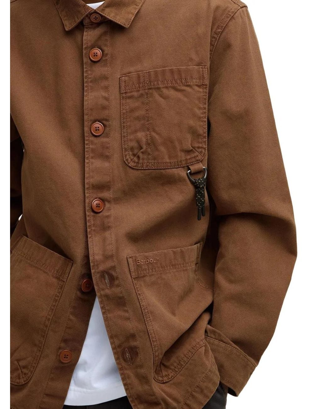 Barbour Brown Bowland Garment Dyed Overshirt for men