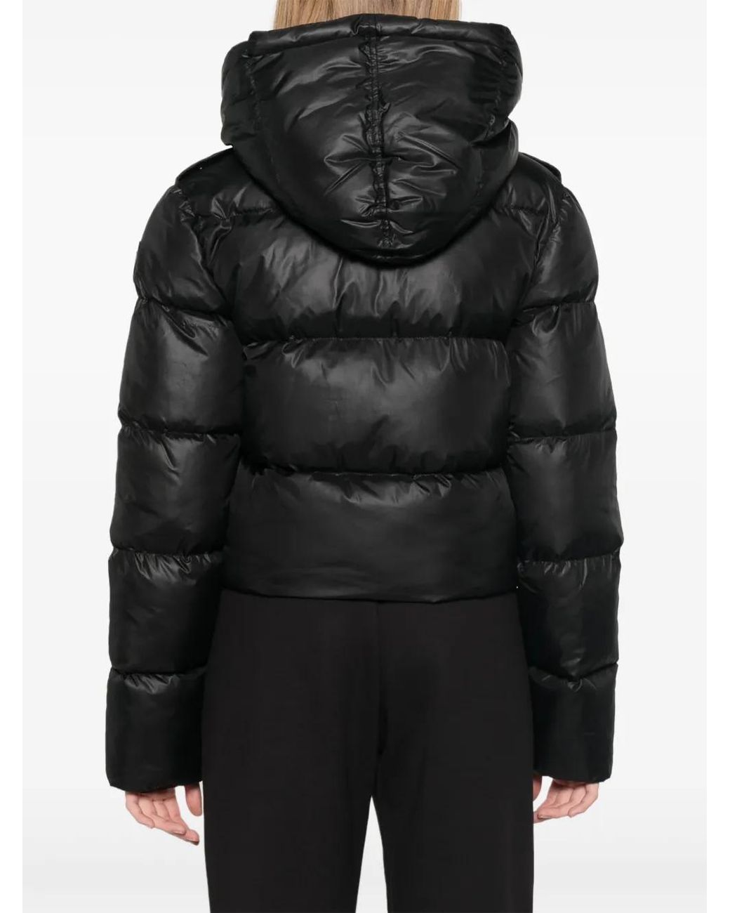 Just Cavalli Black Biker Puffer Jacket