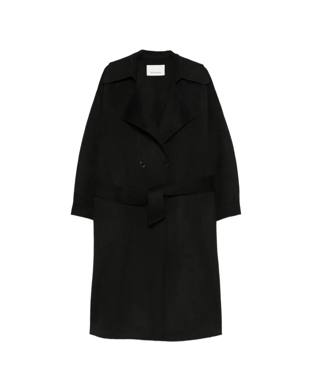 Frankie Shop Black Belted Double-Breasted Coat
