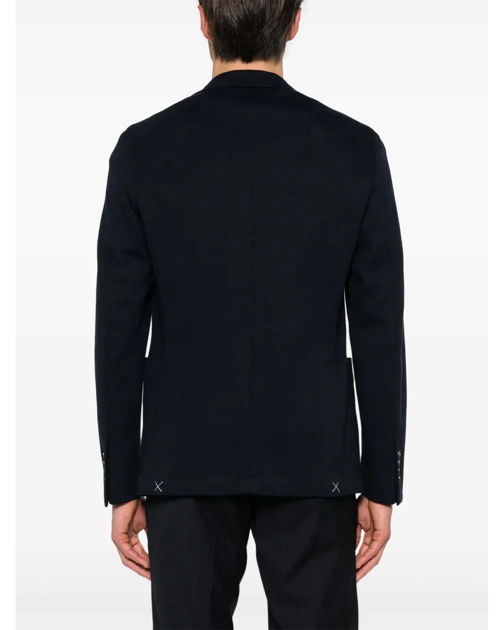 Peserico Blue Single-Breasted Cotton Blazer for men