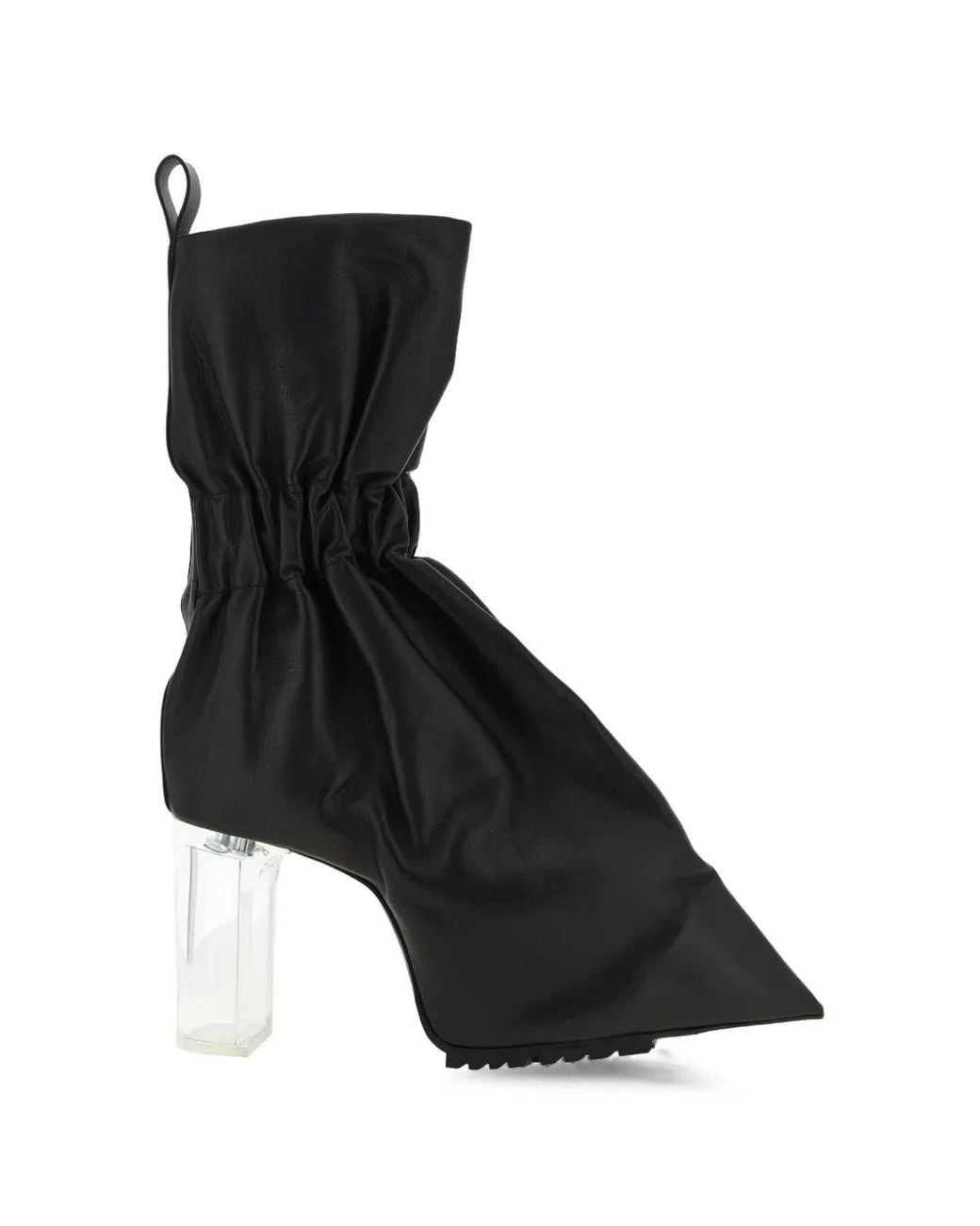 Rick Owens Black Pull On Cuffed Taquito Ankle Boots