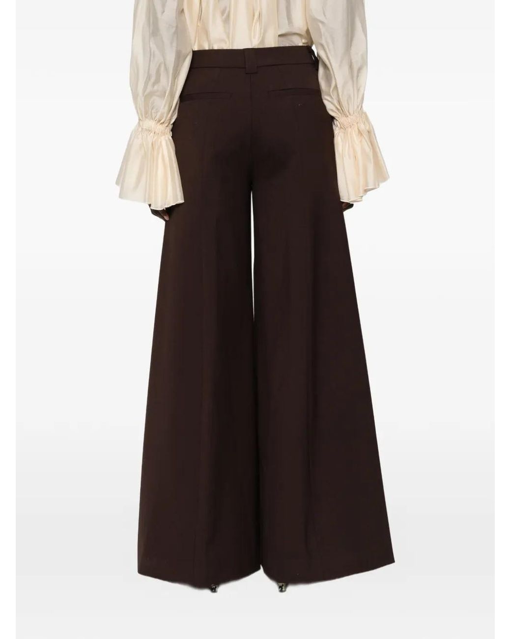 Thelatest Brown Wide-Leg Tailored Trousers