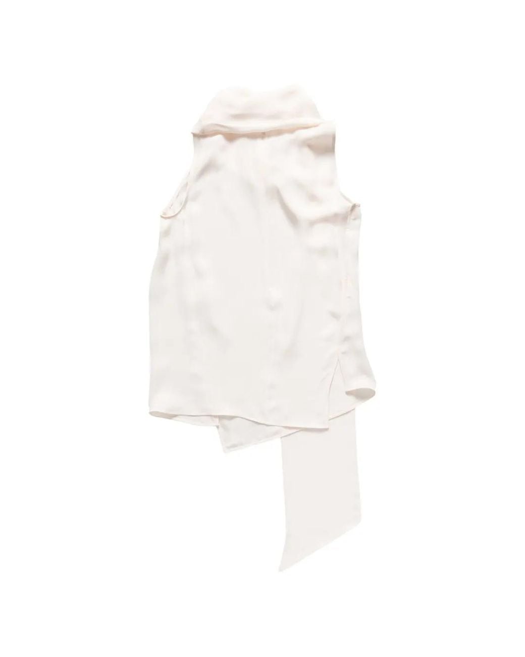 Acne White Blouse En Soie À Design Sans Manches