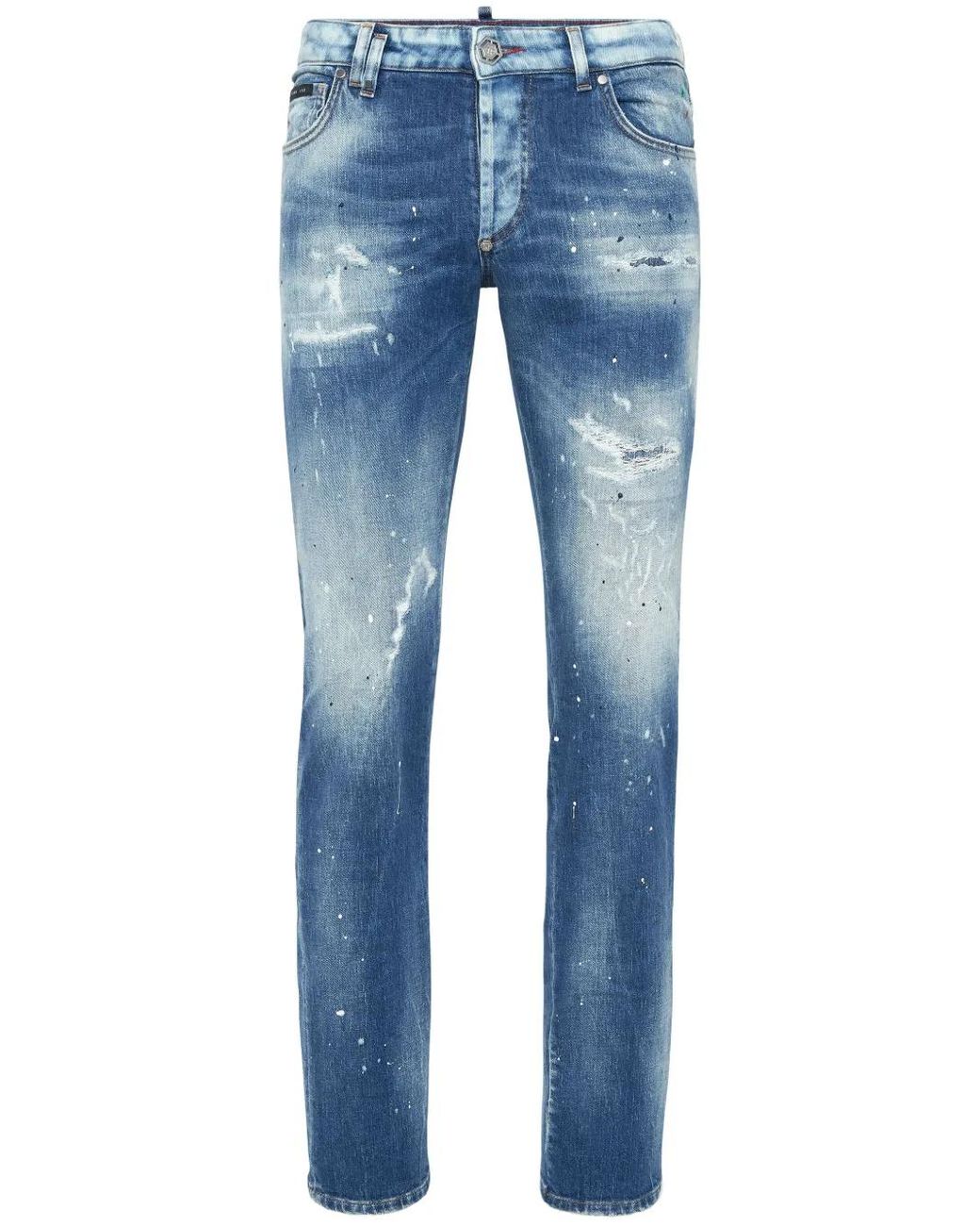 Philipp Plein Jeans Mit Smiley-Patch in Blue für Herren