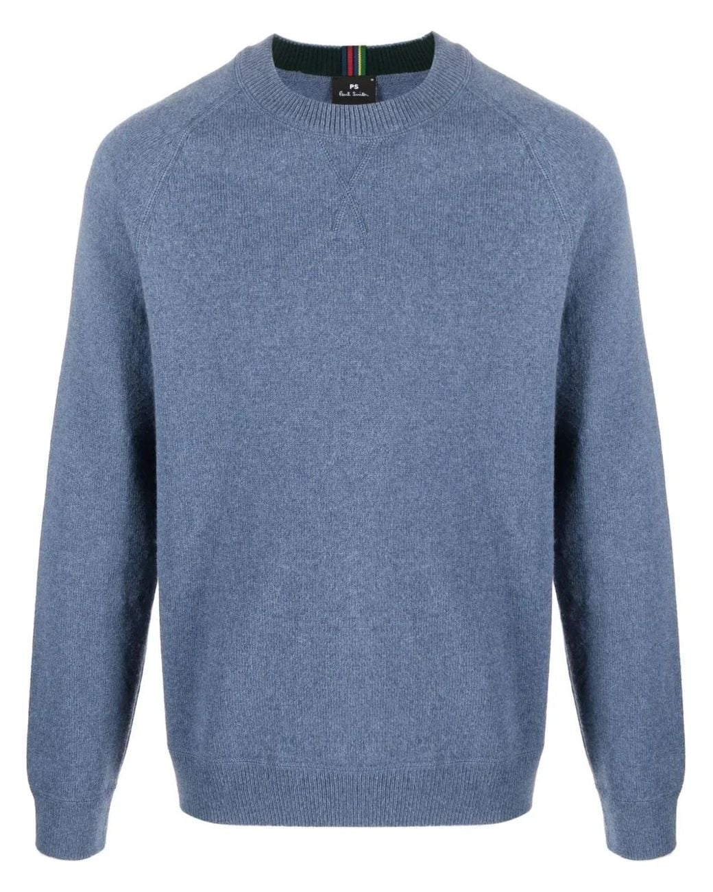 Paul Smith Blue Mélange-Effect Merino Wool Crew-Neck Jumper for men