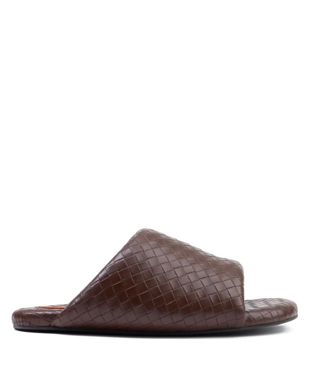 Simon Miller Brown Woven-Design Bubble Slides
