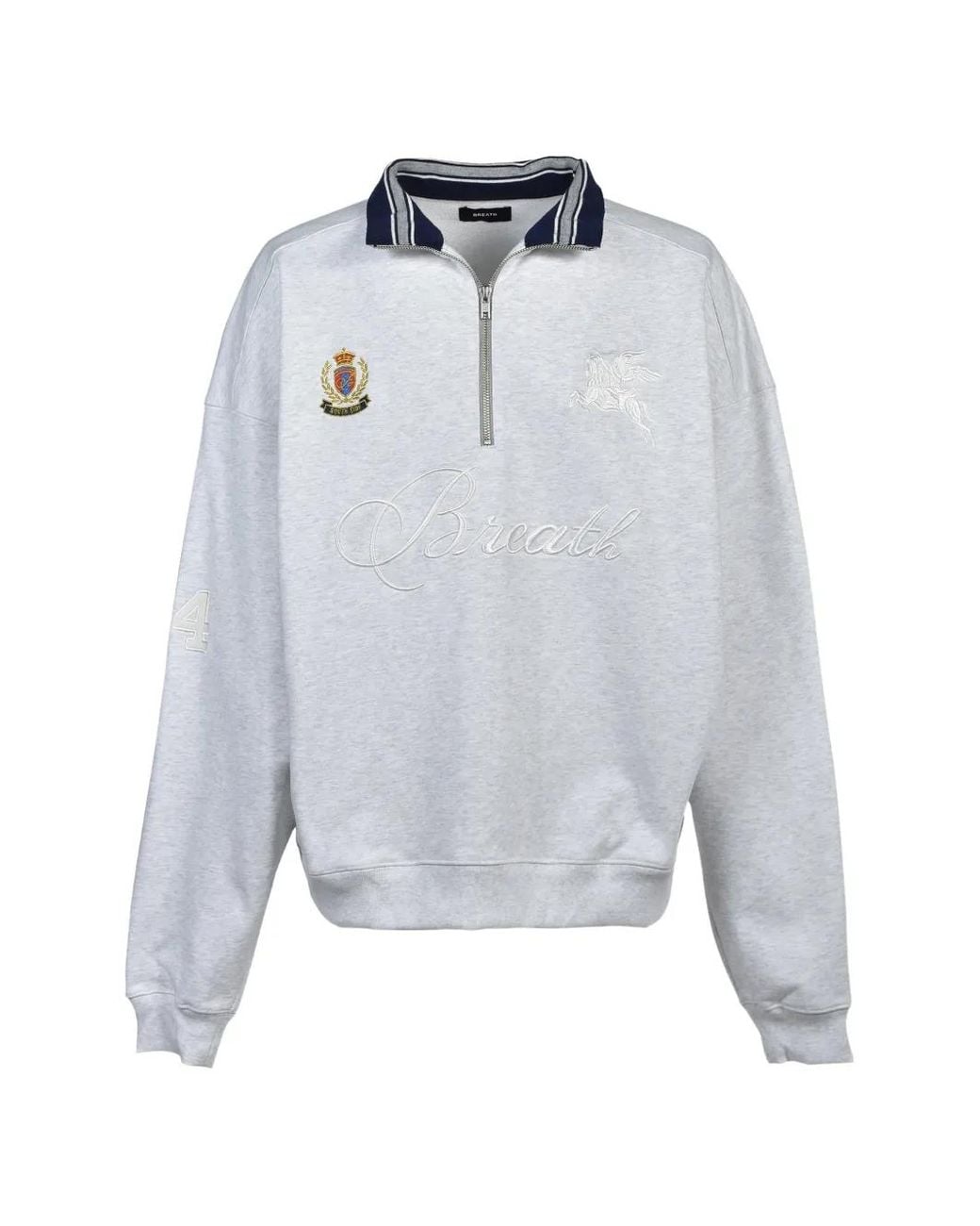 BREATH Blue Sweat Zippé À Logo Brodé for men