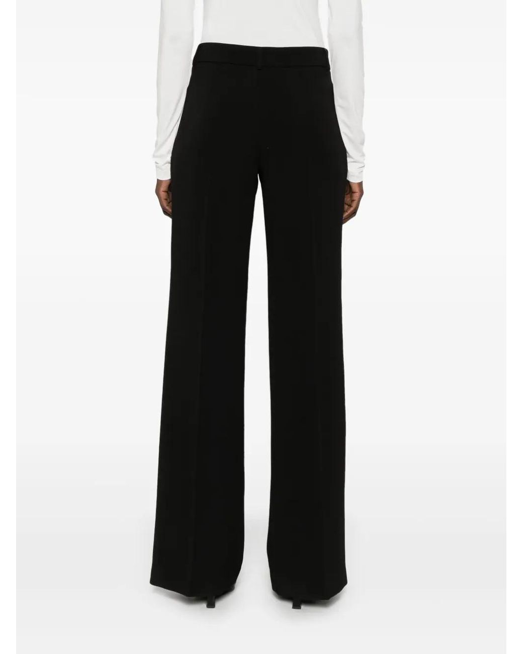 A.M.G Black Pleat-Detail Trousers