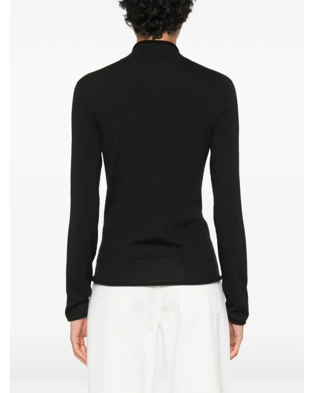 The Row Black Phaed Long-Sleeve Sweater