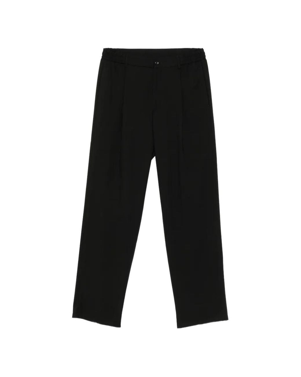 Tagliatore Black Pleated-Detail Trousers for men