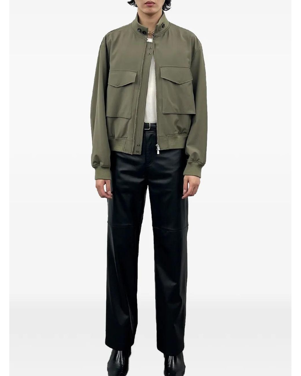 TONYWACK Green Zip-Up Flap-Pocket Jacket for men