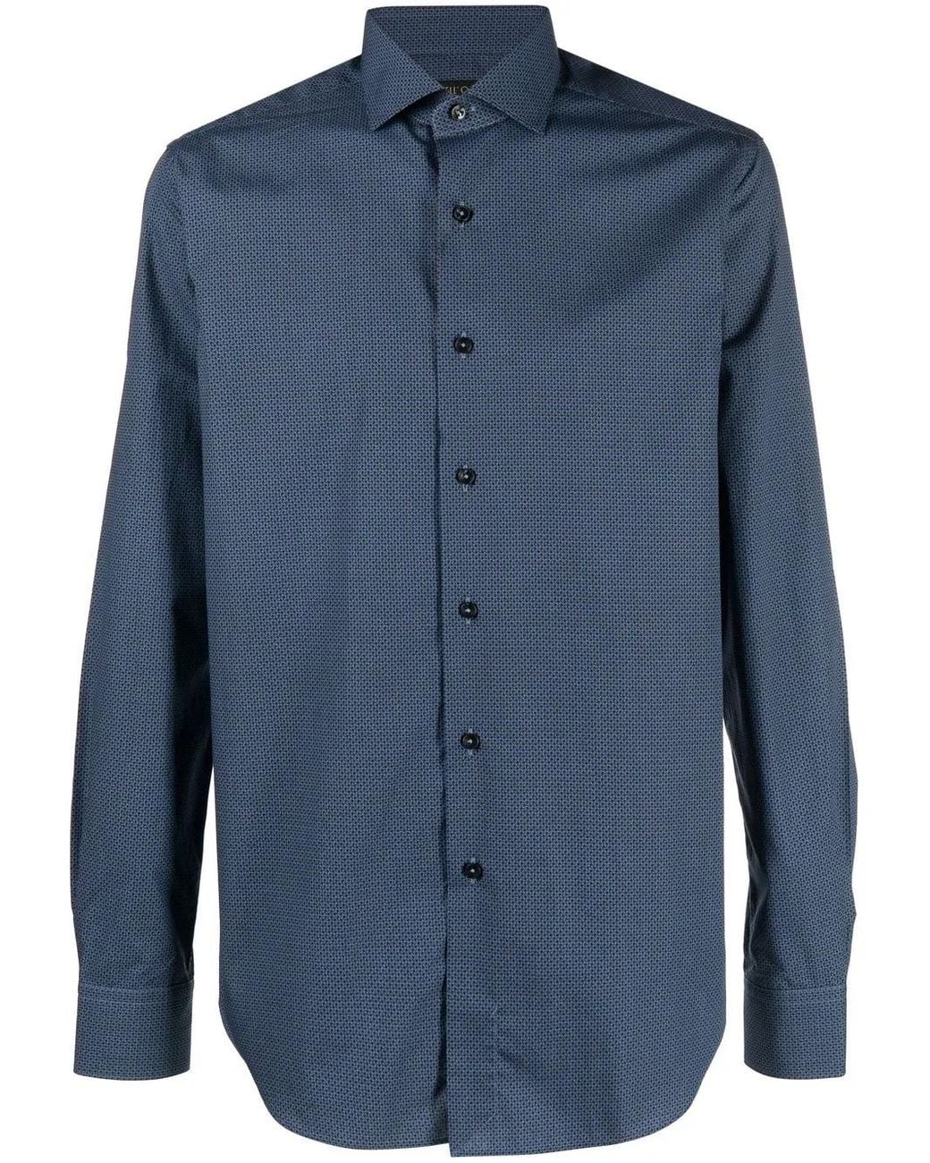 Dell'Oglio Button-Up Overhemd in het Blue voor heren