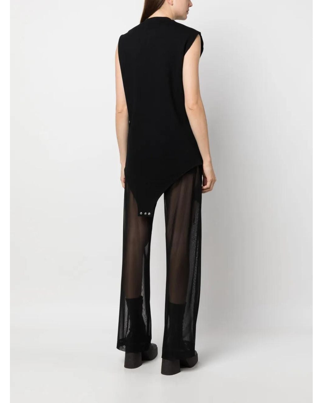 Rick Owens Black Logo-Embroidered Cotton Tank Top