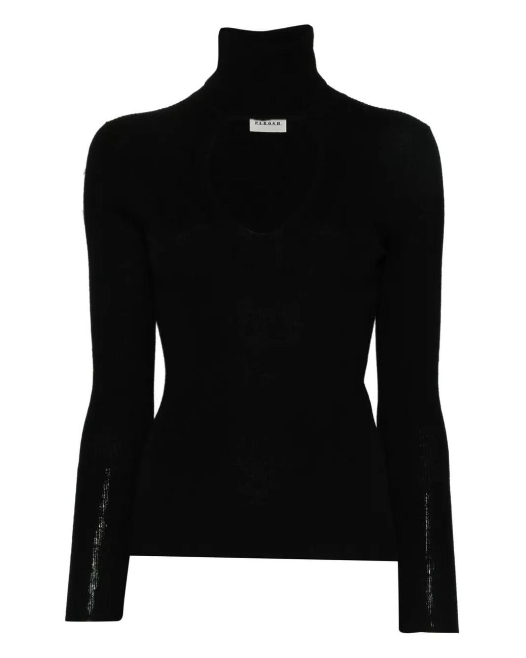 P.A.R.O.S.H. Black Cut-Out Wool Sweater