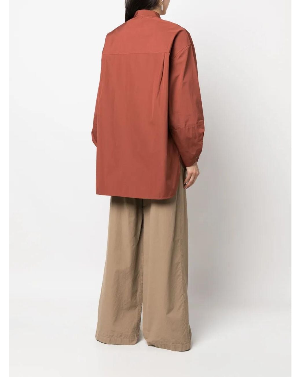 Studio Nicholson Brown Cotton Long-Sleeve Shirt