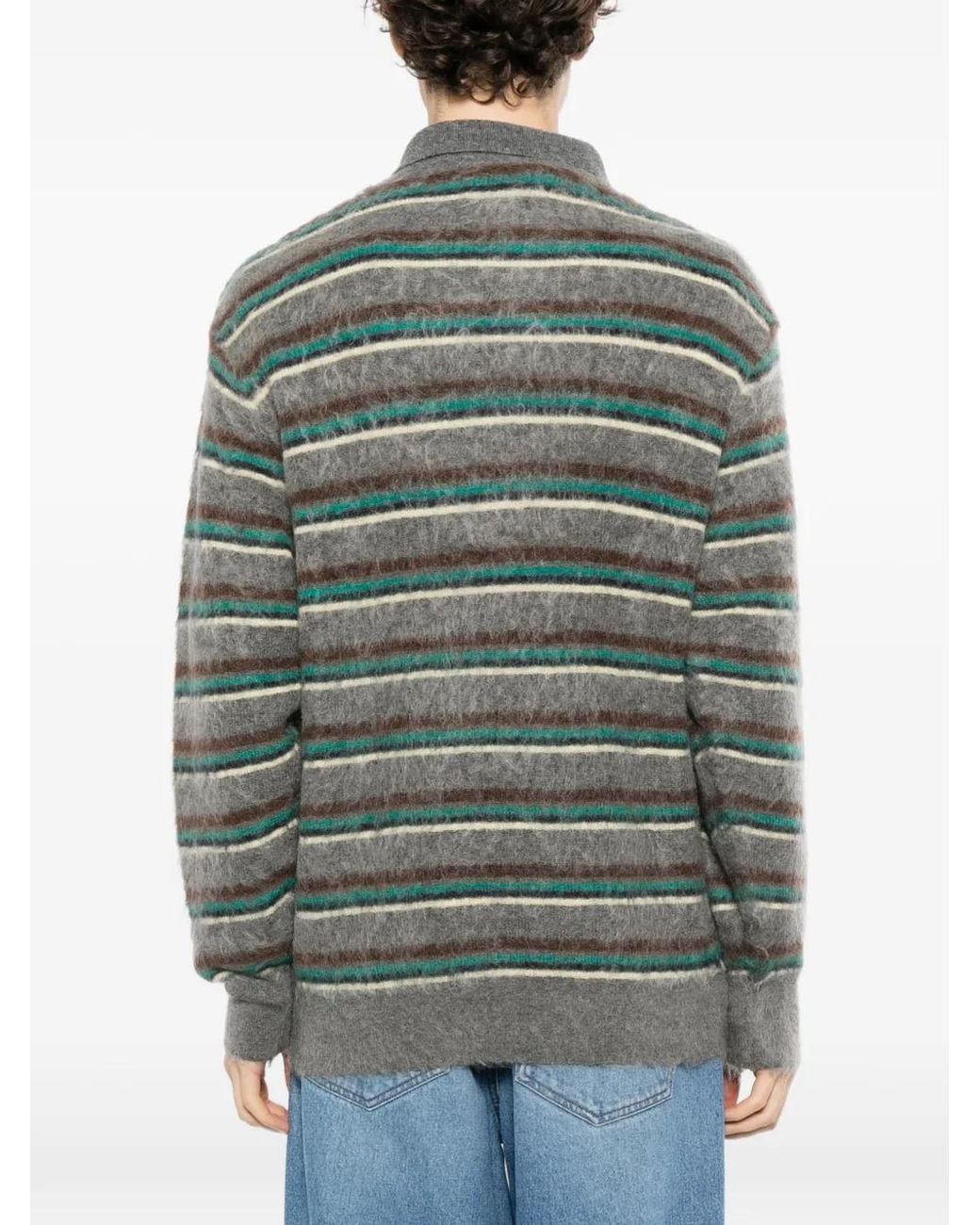 Ssstein Green Ribbed Long-Sleeve Polo
