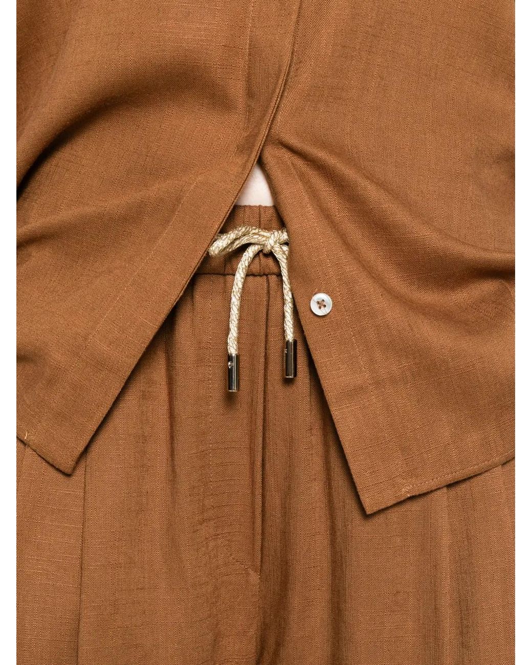 Herno Brown Drawstring Trousers