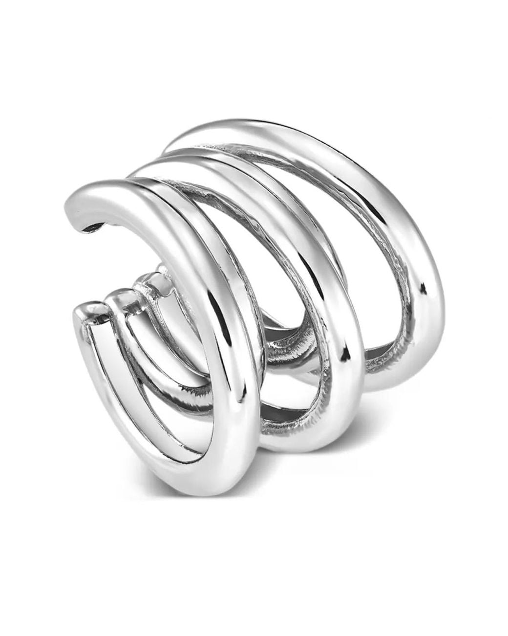 Pendiente Earcuff Con Banda Quíntuple Elle Macpherson de color White