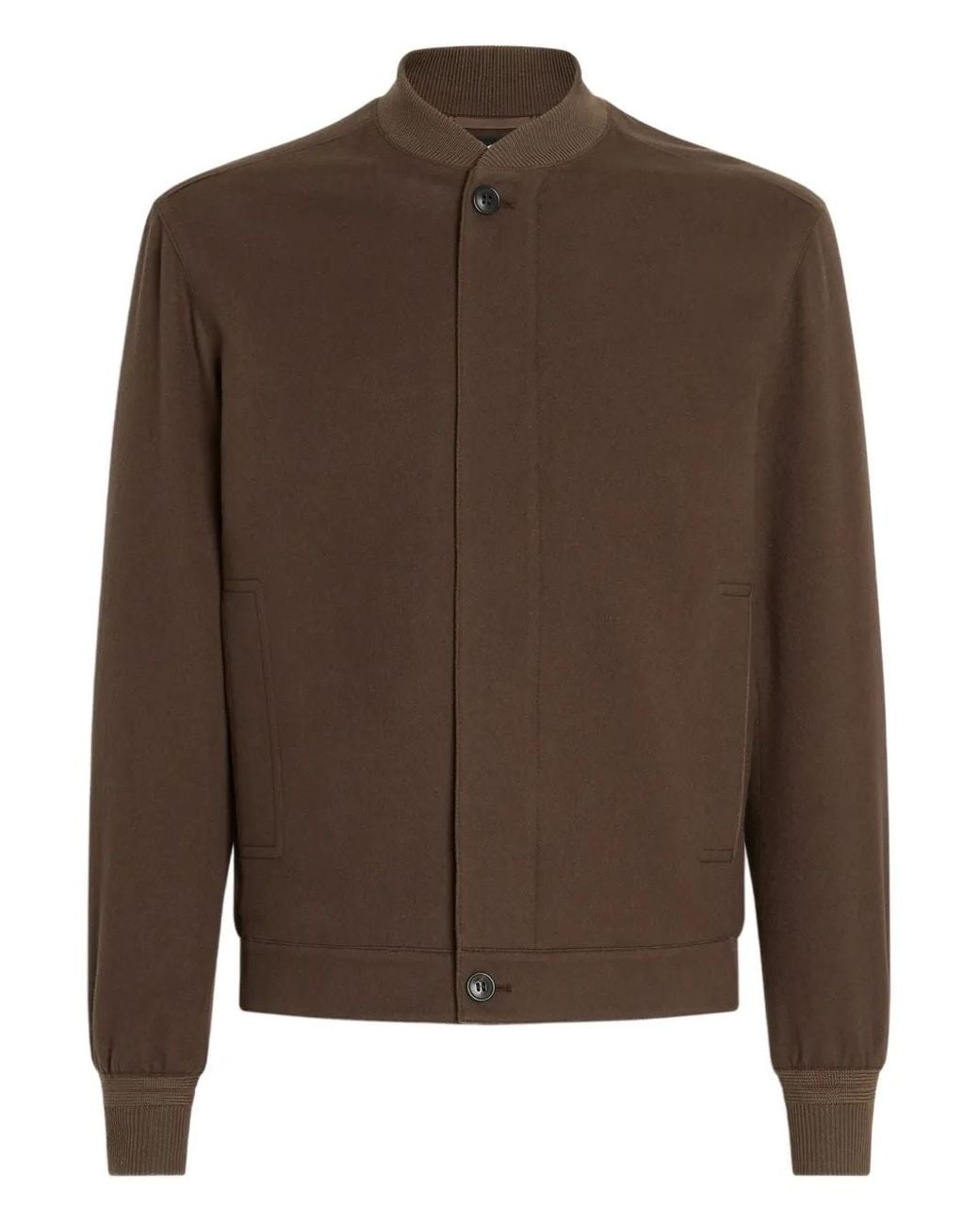Zegna Brown Oasi-Cashmere Bomber Jacket for men