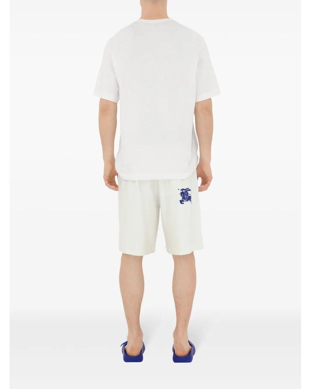 Burberry Blue Cotton Terrycloth Shorts for men