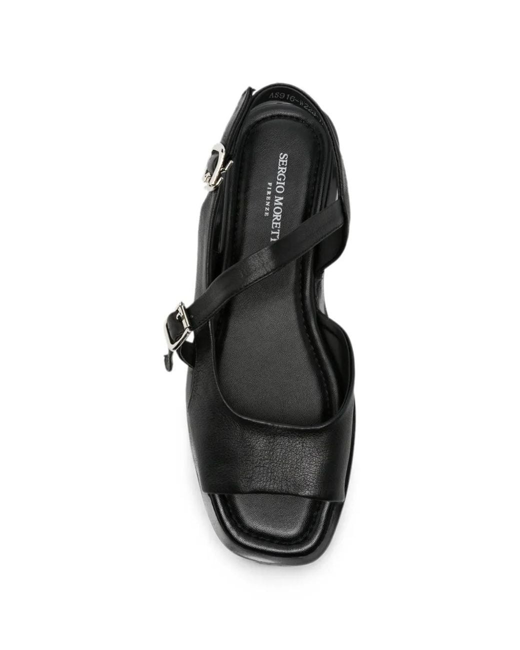 SERGIO MORETTI FIRENZE White Buckle-Fastening Slingback Sandals