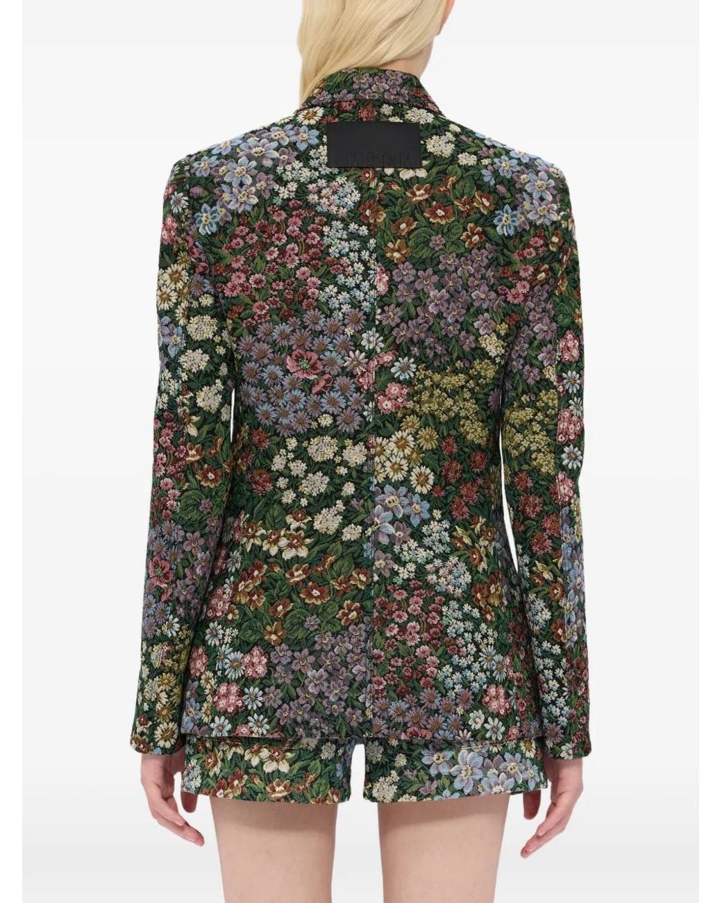 Blazer con botones y motivo floral MSGM de color Green