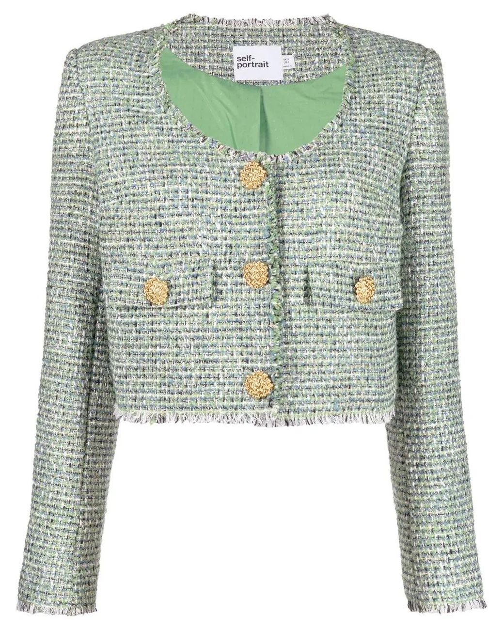 Tweed Jackets Self-Portrait en coloris Green