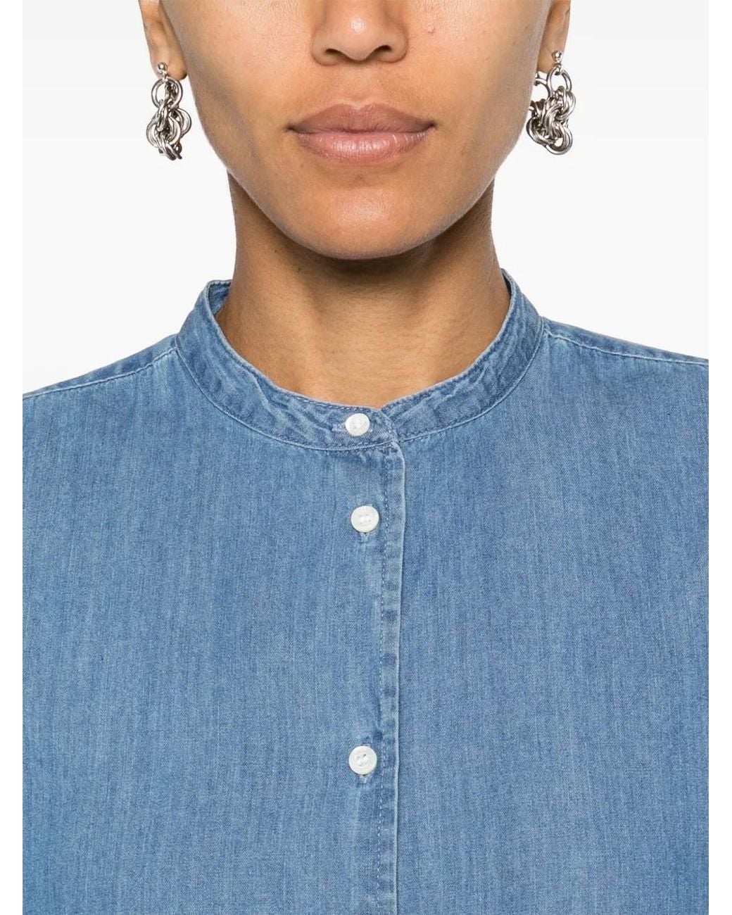 Aspesi Blue Denim Cotton Shirt