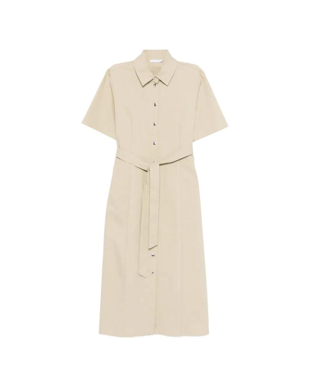 Patrizia Pepe White Belted Shirt Midi Dress