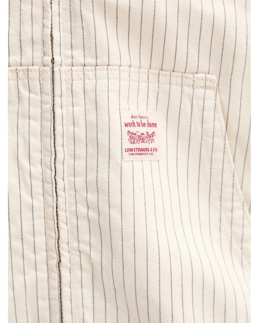Levi's White Potrero Striped Drawstring Hooded Jacket for men