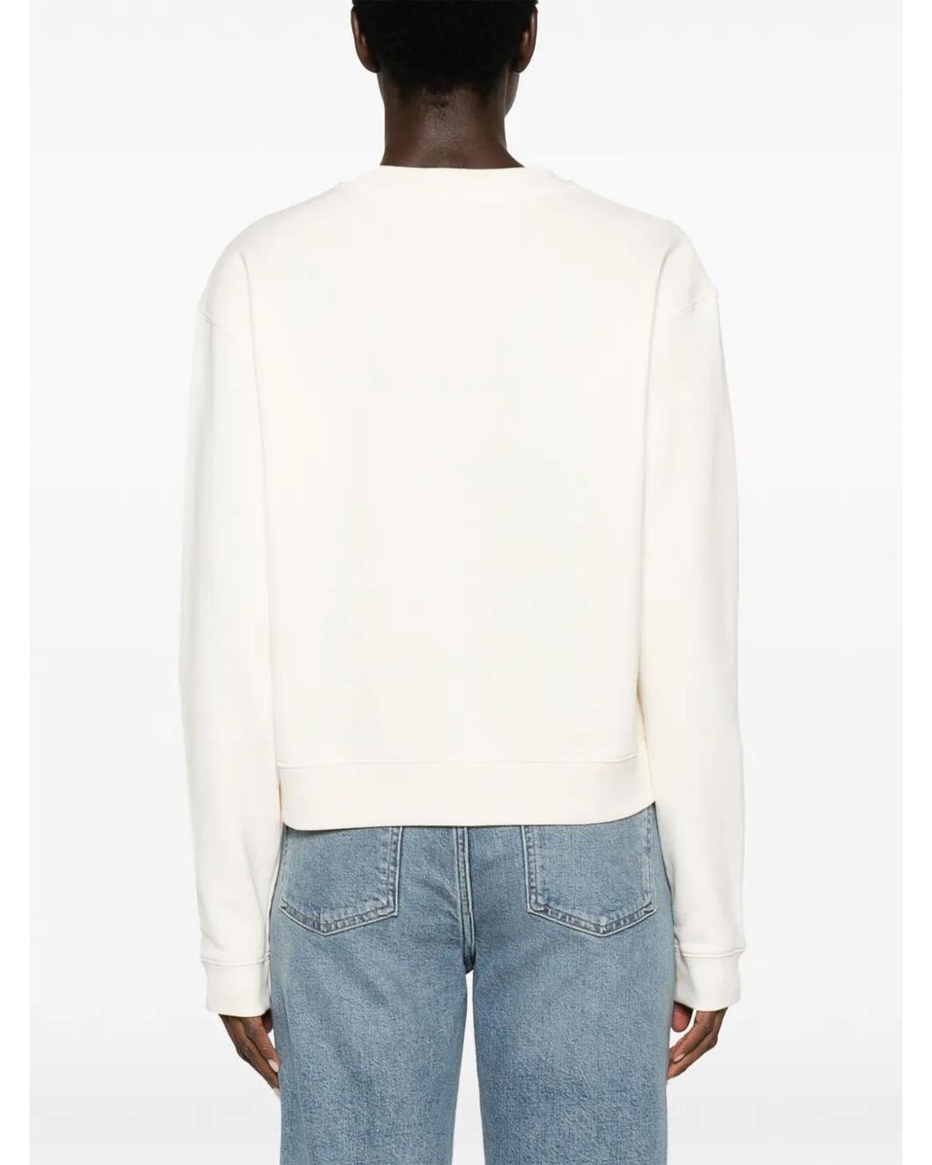 Tory Burch White Logo-Embellished Cotton Sweatshirt