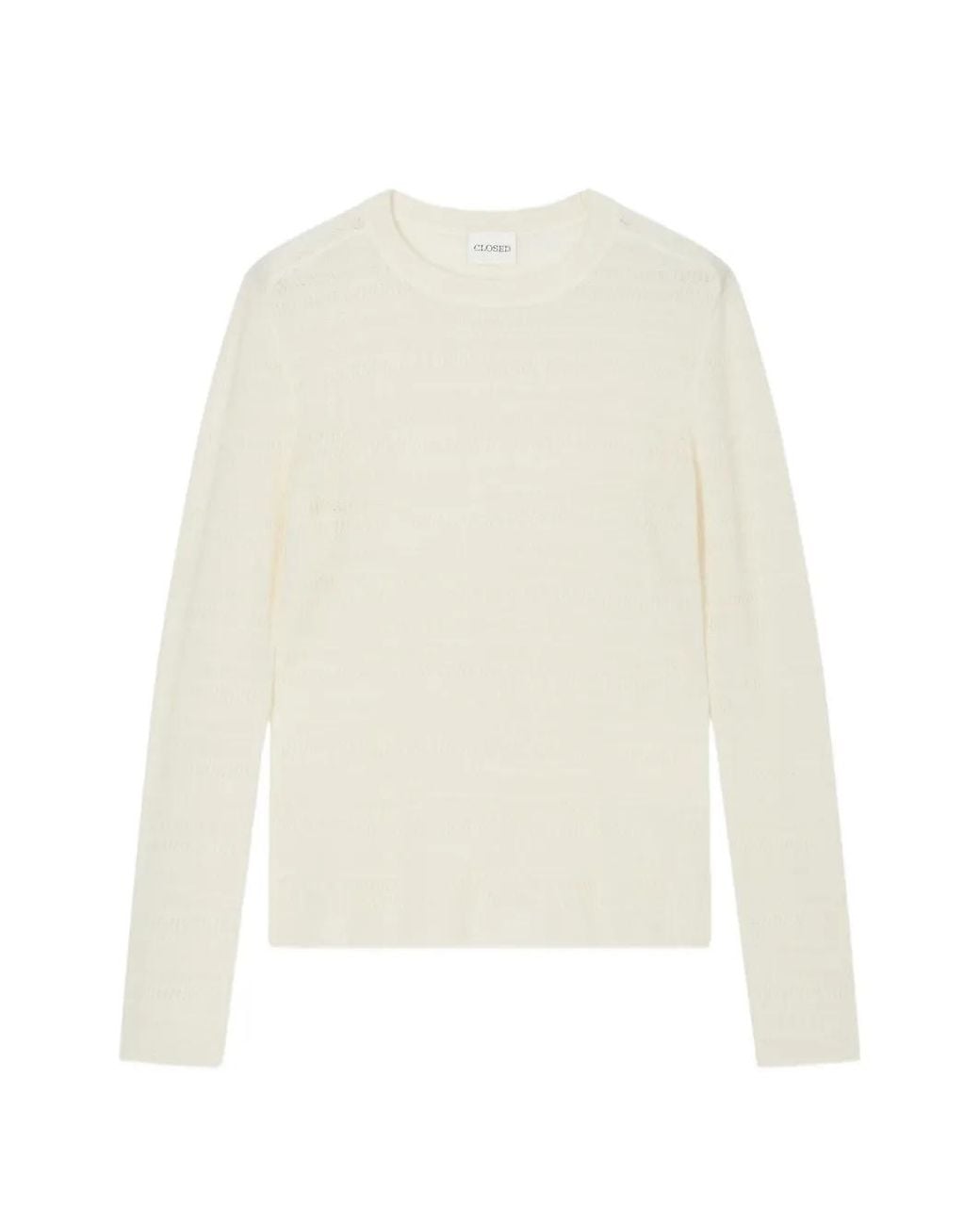 Closed White Open-Knit Long-Sleeve Sweater