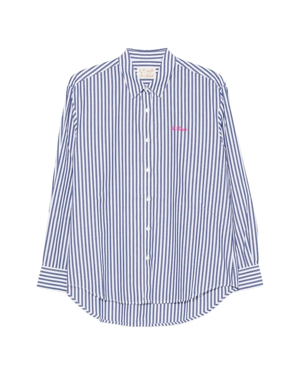 Mc2 Saint Barth Blue Brigitte Striped Shirt