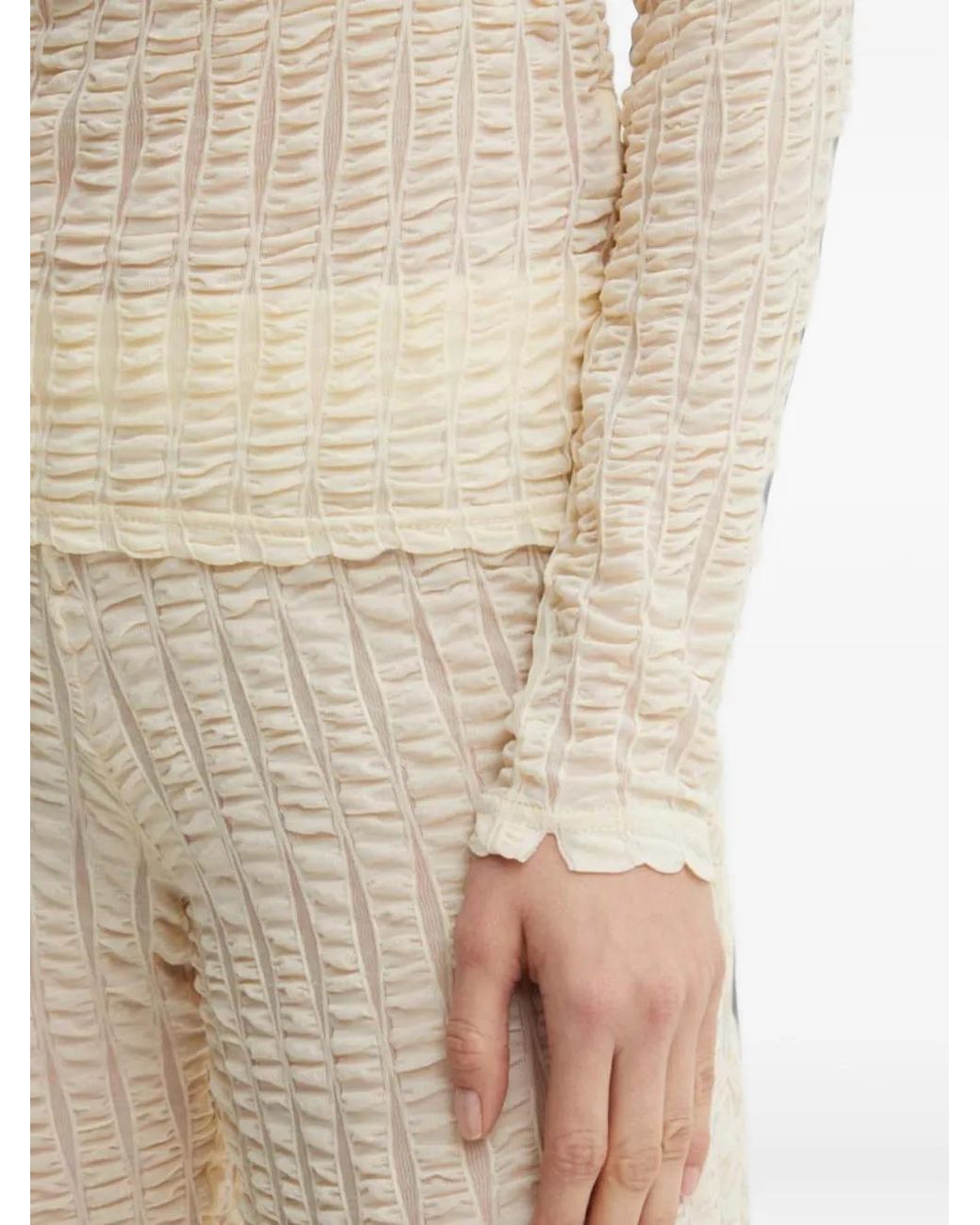 Résumé Natural Seersucker-Effect Straight-Leg Trousers