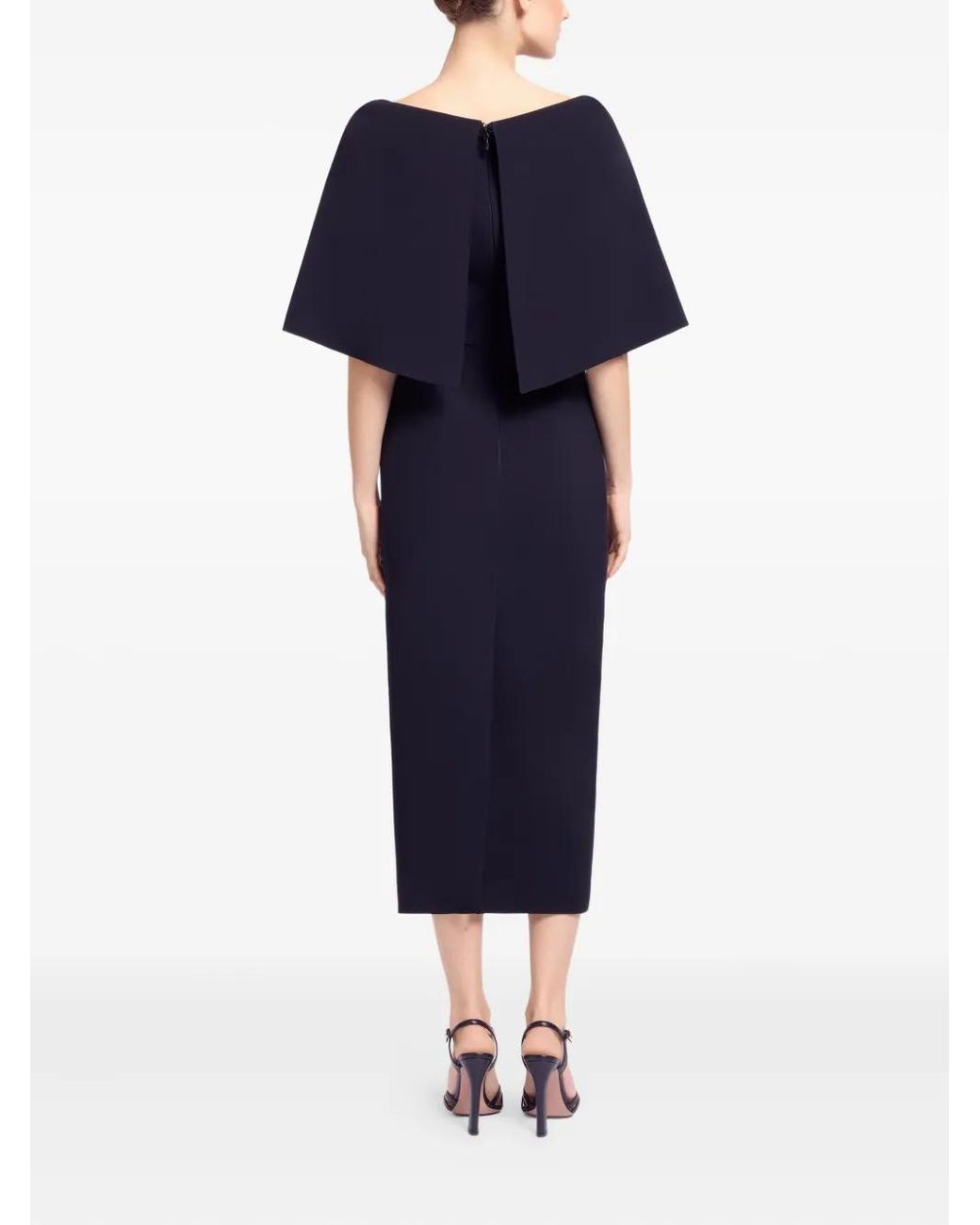 Elie Saab Blue Silk Midi Dress
