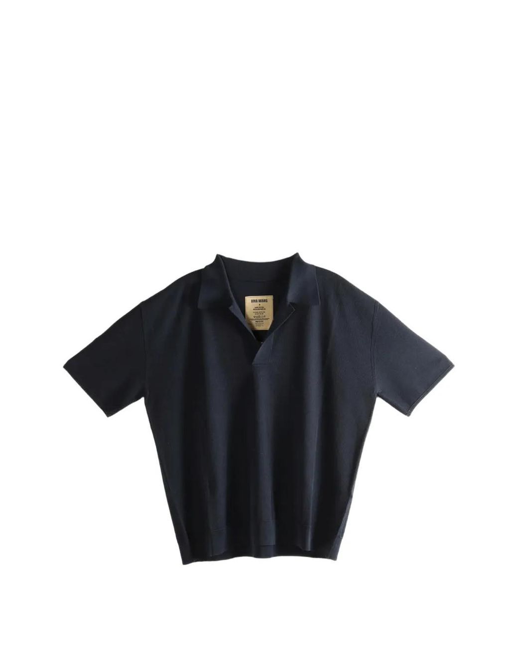 Uma Wang Blue Short-Sleeves Polo Top