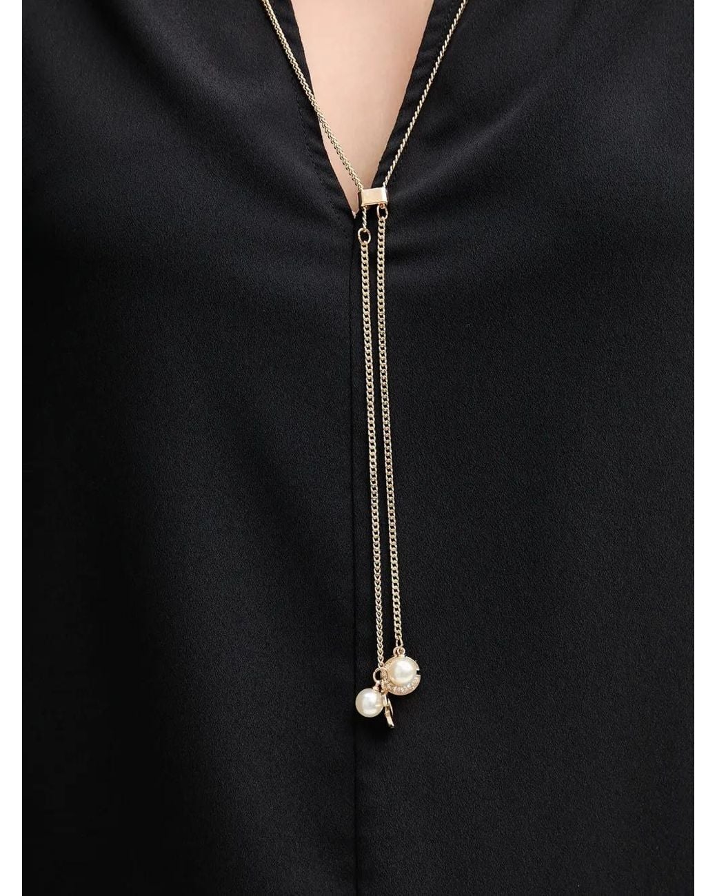 GAUDI Black Necklace-Embellished Shirt