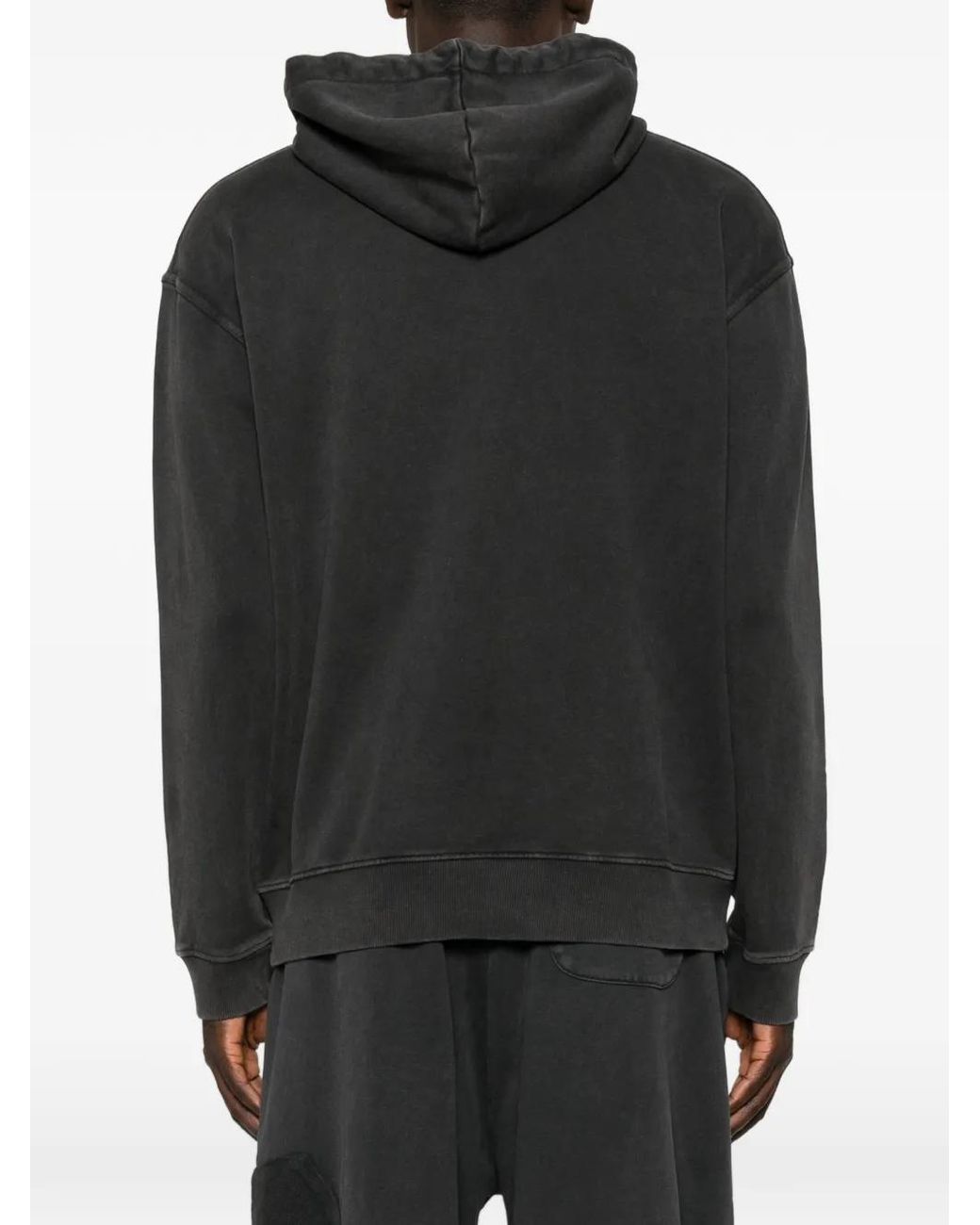 Love Moschino Black Logo-Print Cotton Hoodie for men