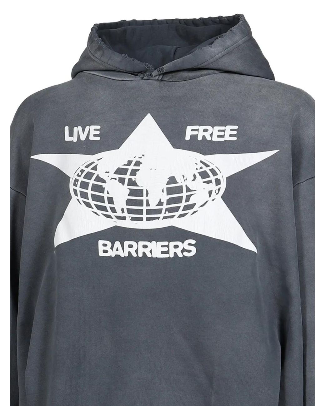 Barriers Gray Cowrie Crystal Hoodie for men