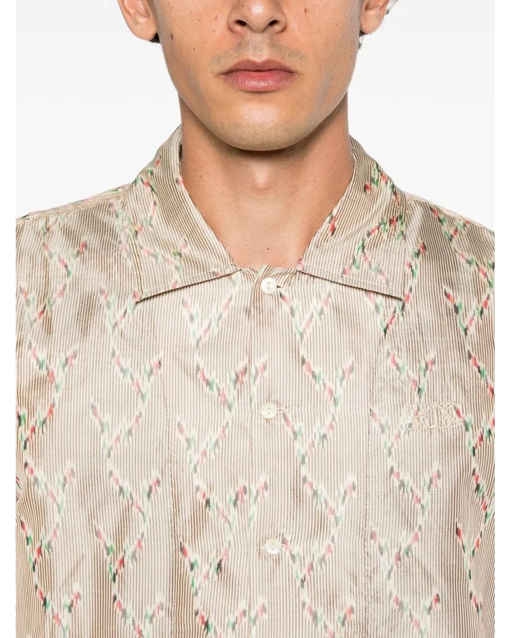 Bode Natural Sagebrush Long-Sleeve Shirt for men