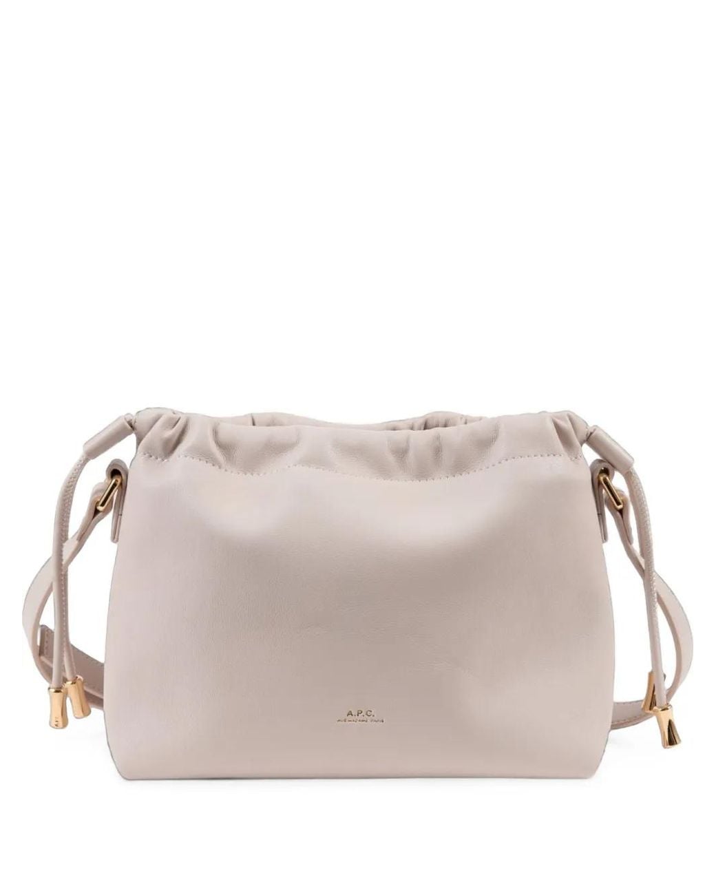 A.P.C. Gray Mini Ninon Drawstring Cross Body Bag